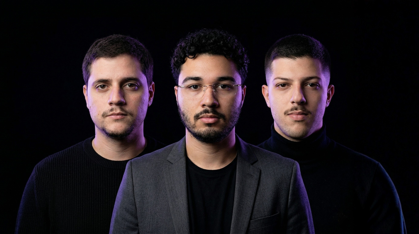 Lucas Brasil, Hugo Rocha e Gabriel Amin — fundadores da Virato